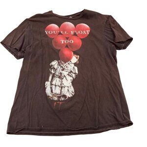 Stephen King IT T-Shirt Youll Float Too Graphic Print Black L